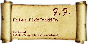 Filep Flórián névjegykártya